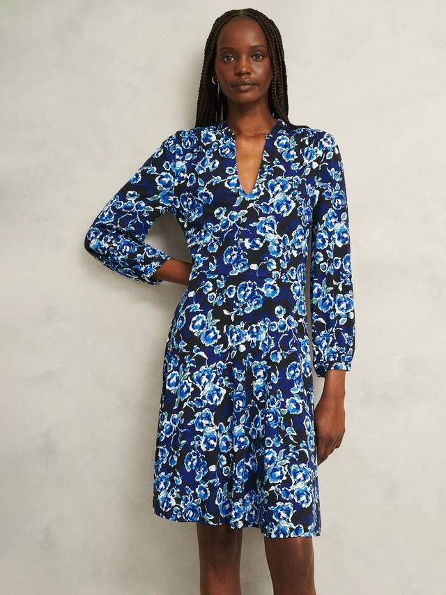 

Платье Harper из джерси с цветочным принтом Hobbs, Navy/Multi
