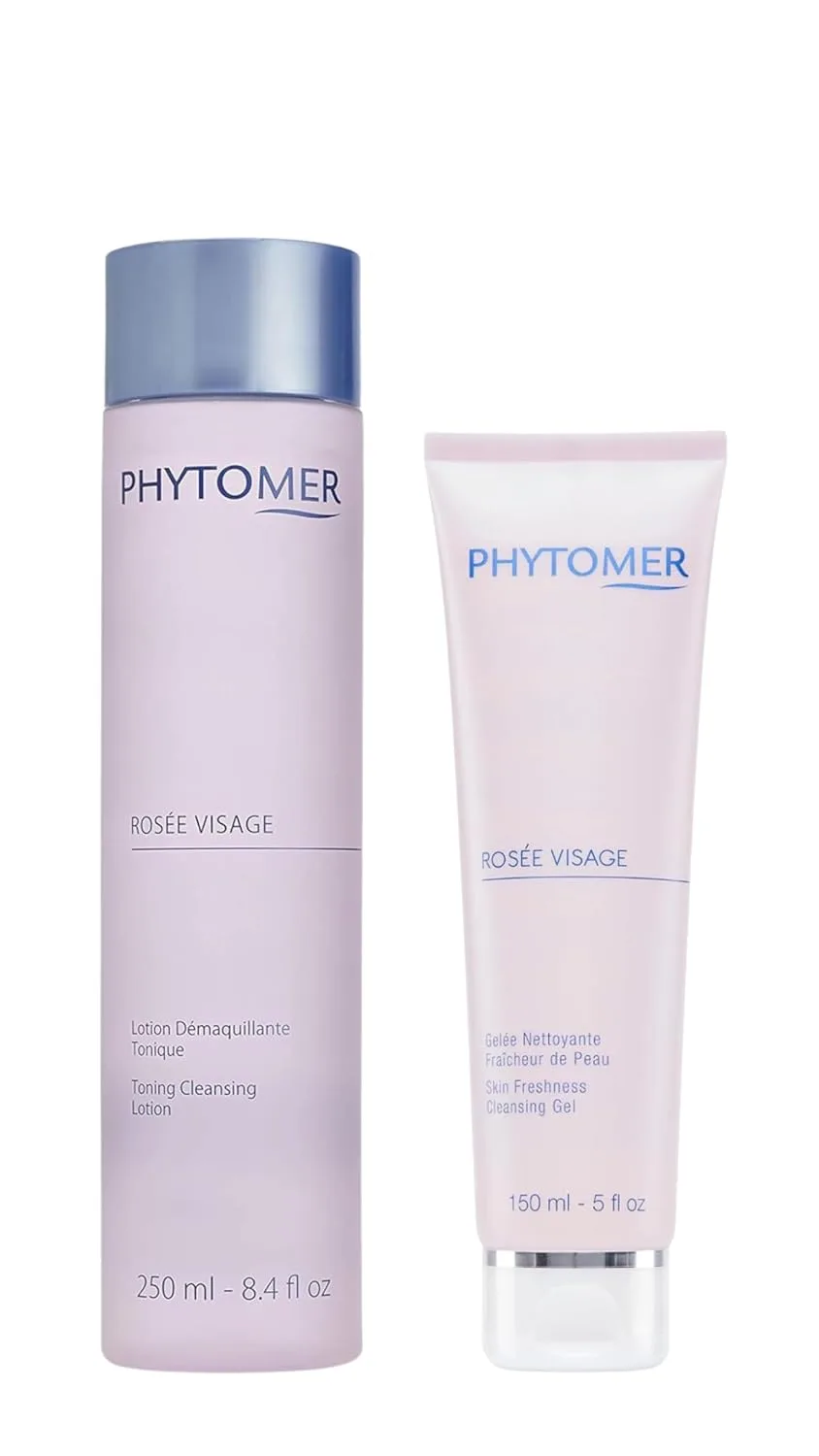 PHYTOMER Rosée Visage Duo: тонизирующий очищающий лосьон и гель для умывания лица для освежающего и сияющего цвета лица