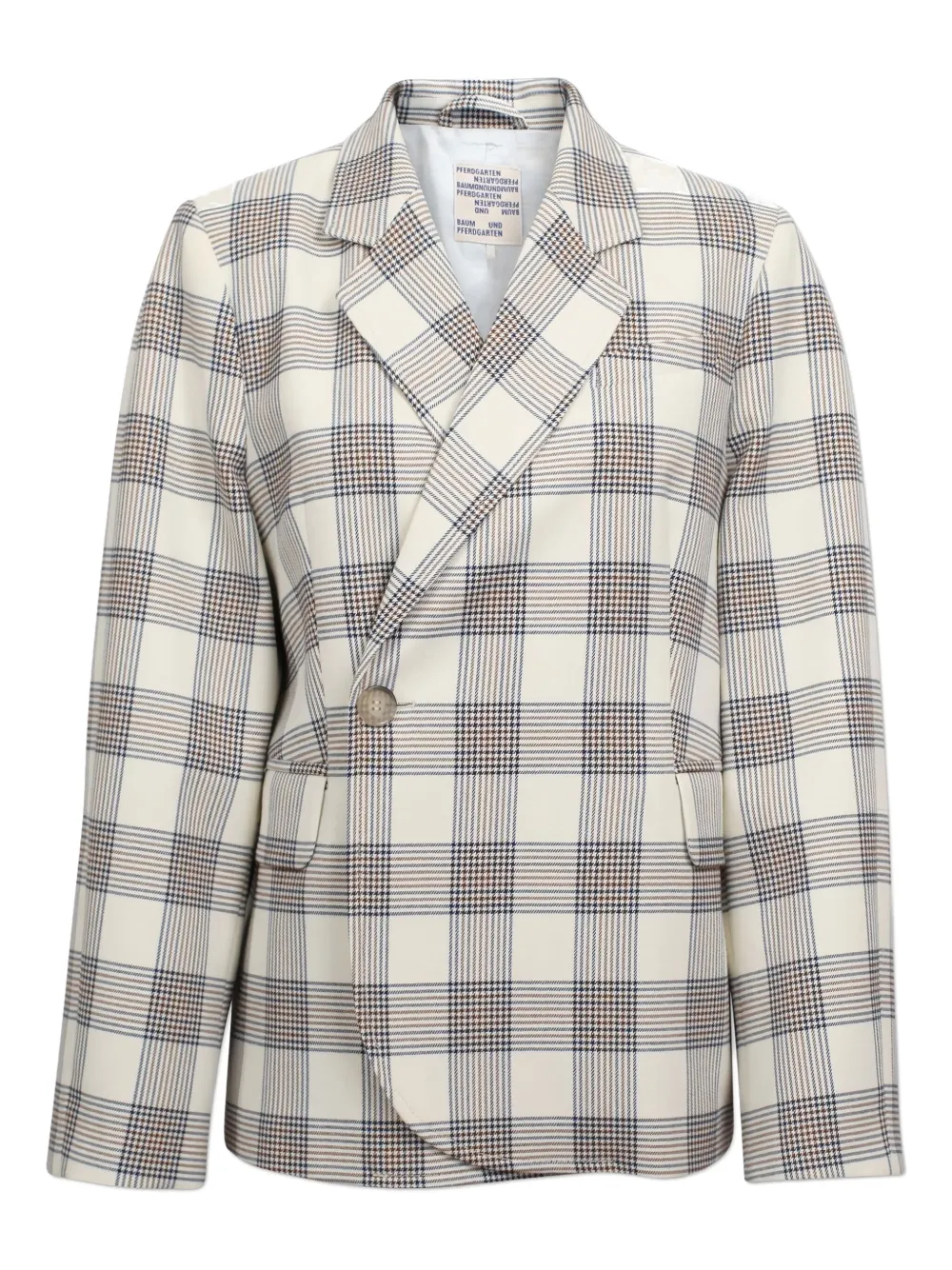 

Клетчатый пиджак асимметричного кроя Baum Und Pferdgarten, нейтральный