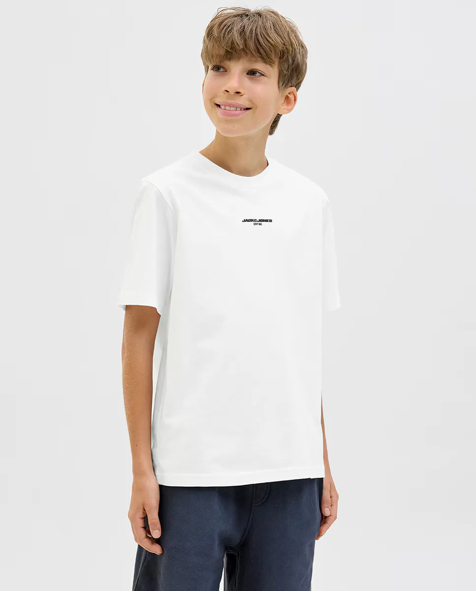 

Детская футболка с принтом на спине Jack & Jones, белый