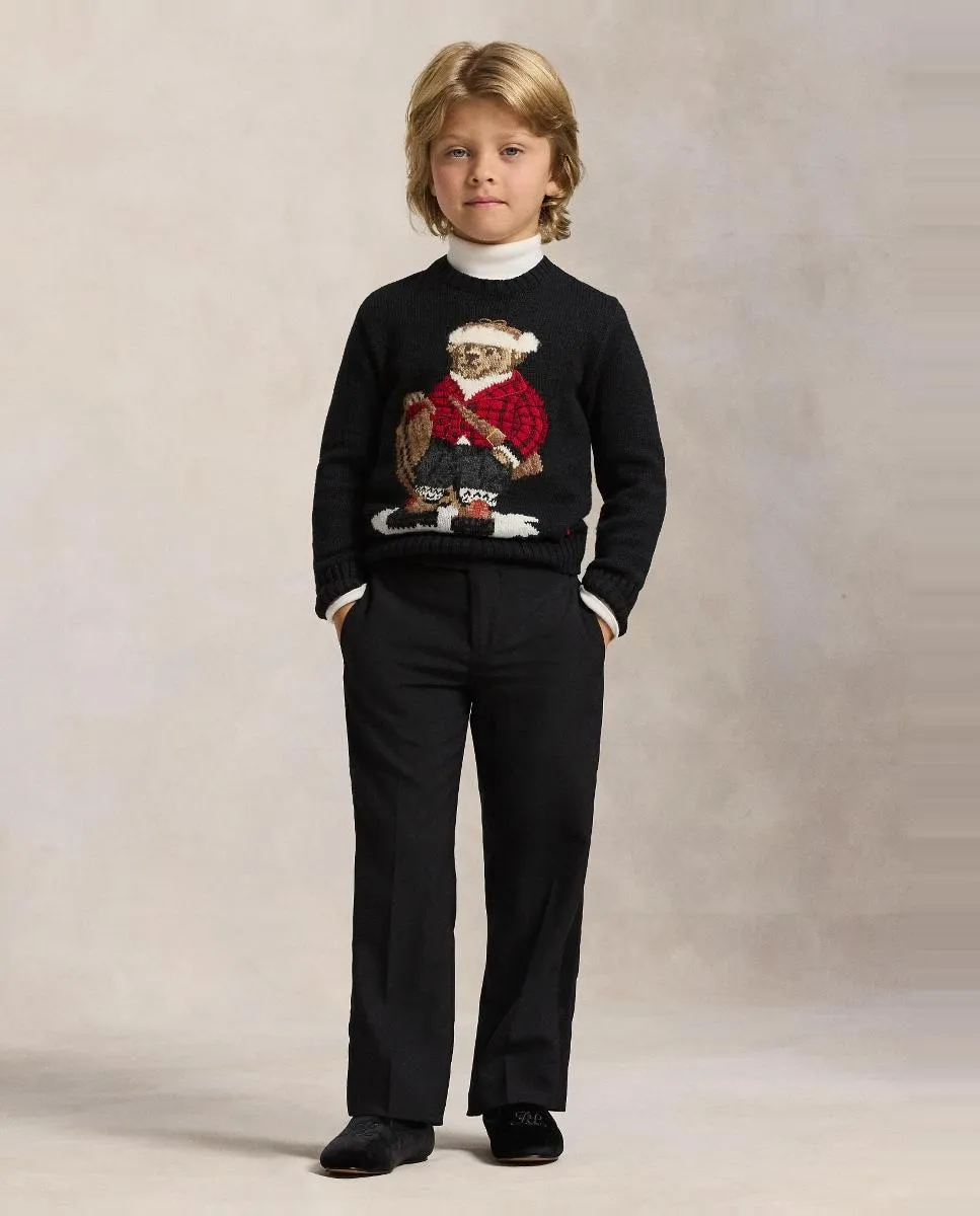 

Детский хлопковый джемпер с медвежонком Polo Polo Ralph Lauren, черный