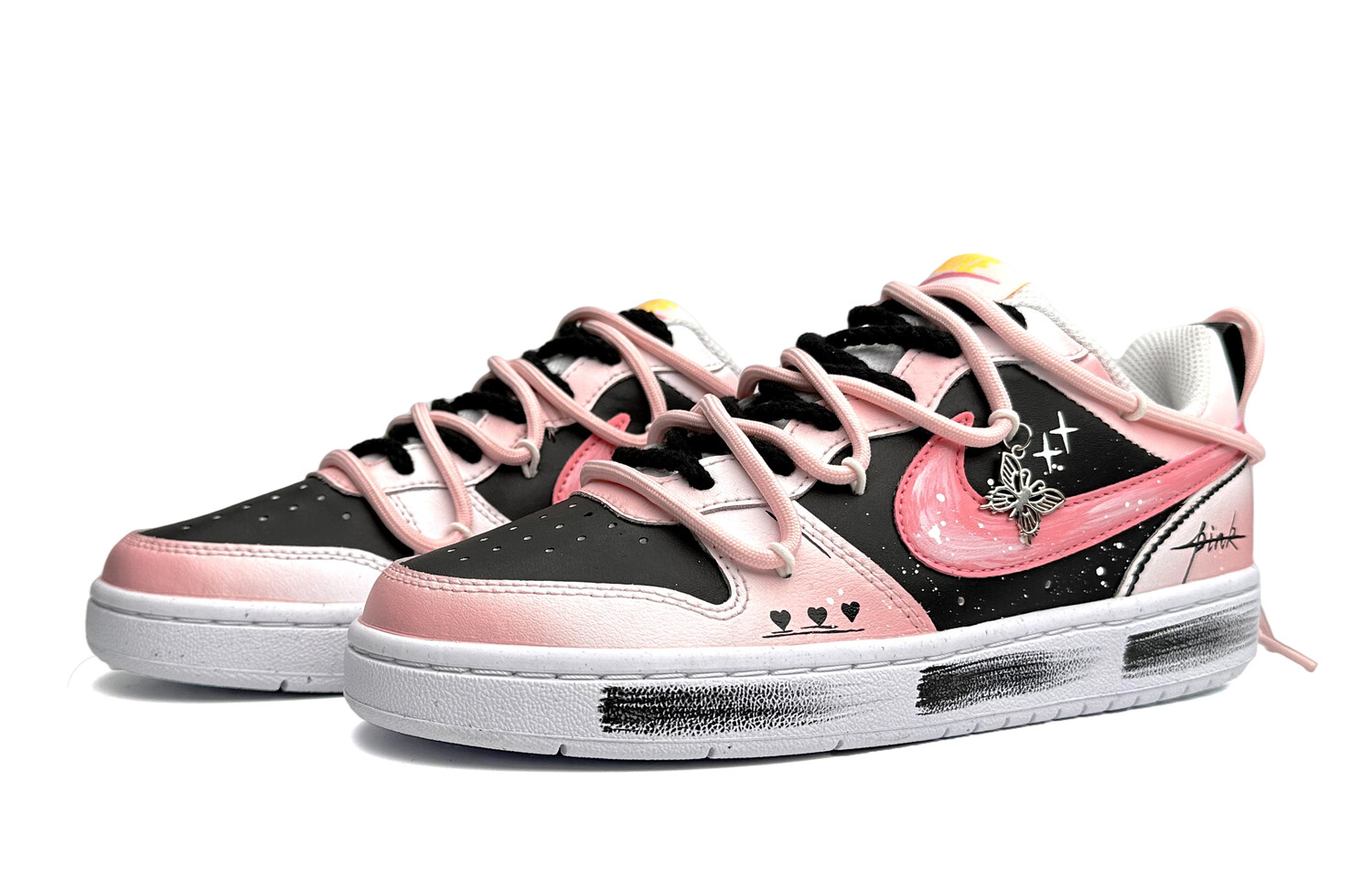 

Кроссовки Nike Court Borough Series Skateboard Shoes Women's Low-Top Black Pink