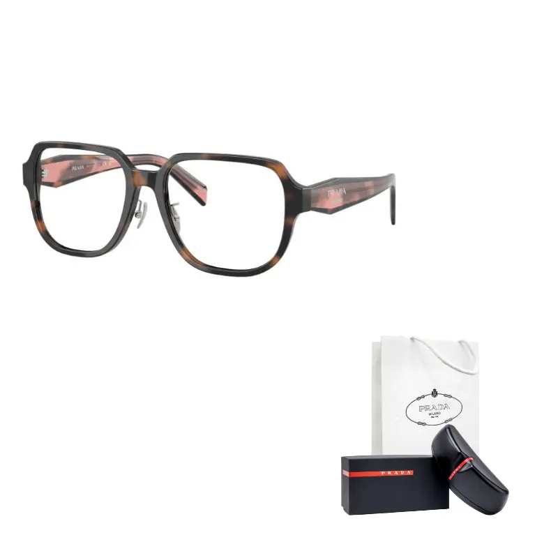 

PRADA Оправы для очков нестандартной формы унисекс розовый черепаховый, Pink Tortoiseshell