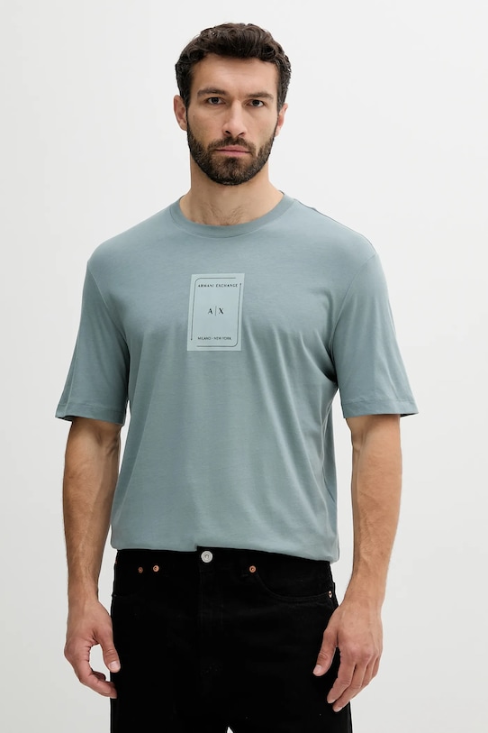 

Хлопковая футболка Armani Exchange, синий