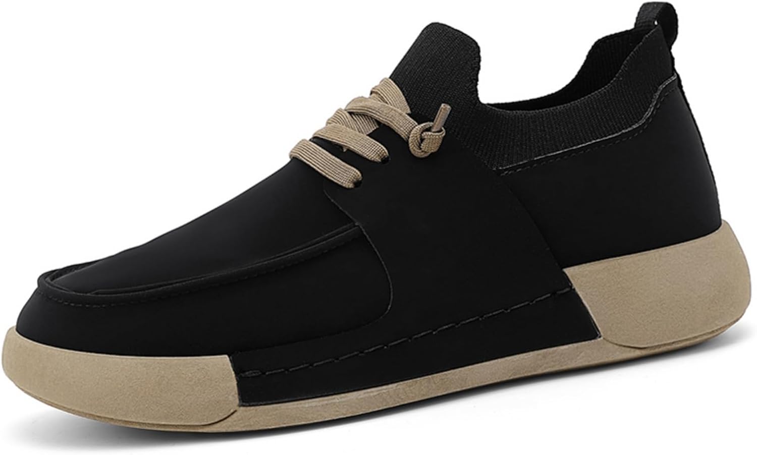 

Мужские слип-он лоферы с эластичным воротником- классическая повседневная обувь с толстой мягкой подошвой, круглый носок и легкий дизайн для повседневного комфорта Lshwcift, черный/серый