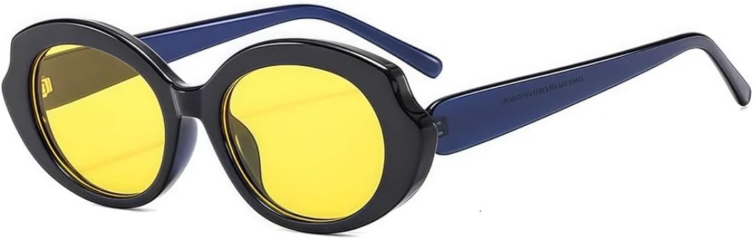 

Модные ретро-солнцезащитные очки с леопардовым принтом, эллиптическая оправа, конфетные цвета, трендовые мужские солнцезащитные очки для активного отдыха с защитой от УФ-излучения UV400 SZVVBKK, Blue Yellow