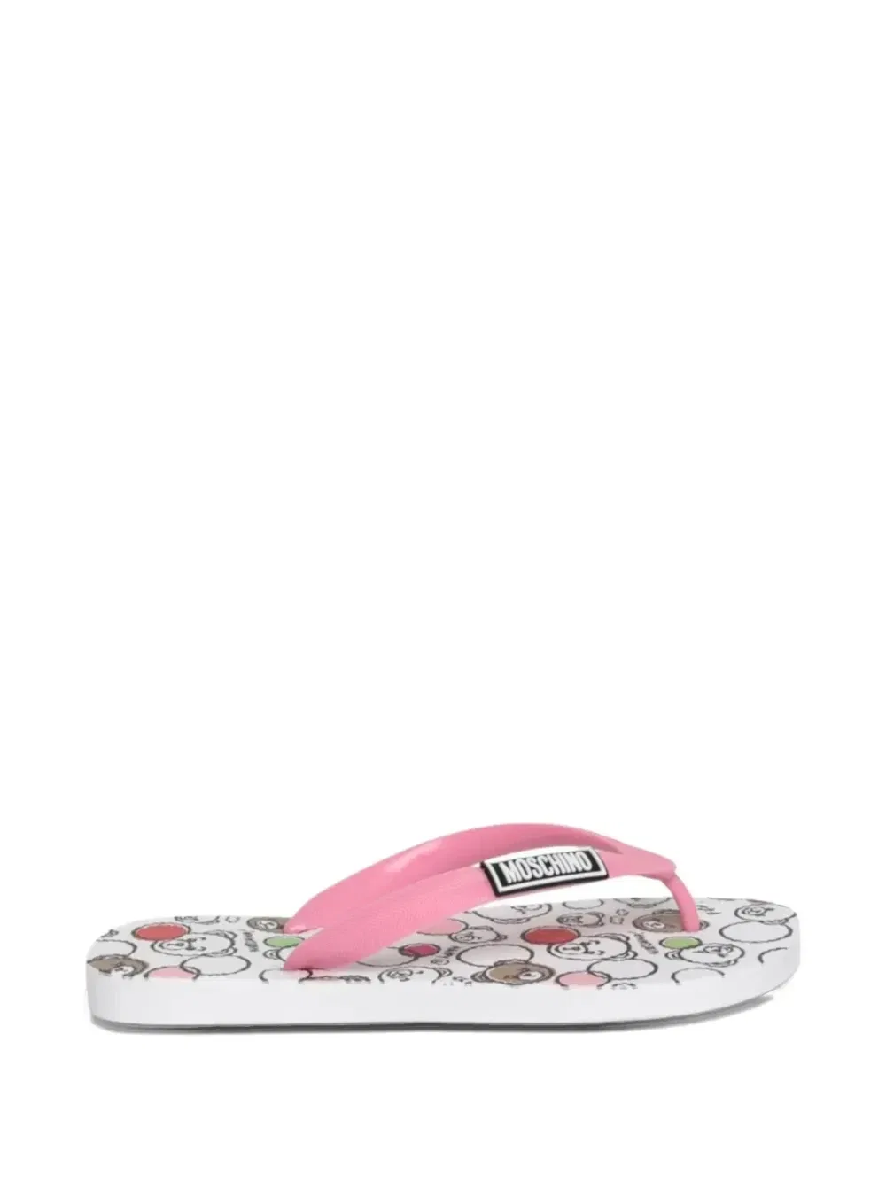 Вьетнамки с мультяшным принтом Moschino Kids, розовый — фото 2