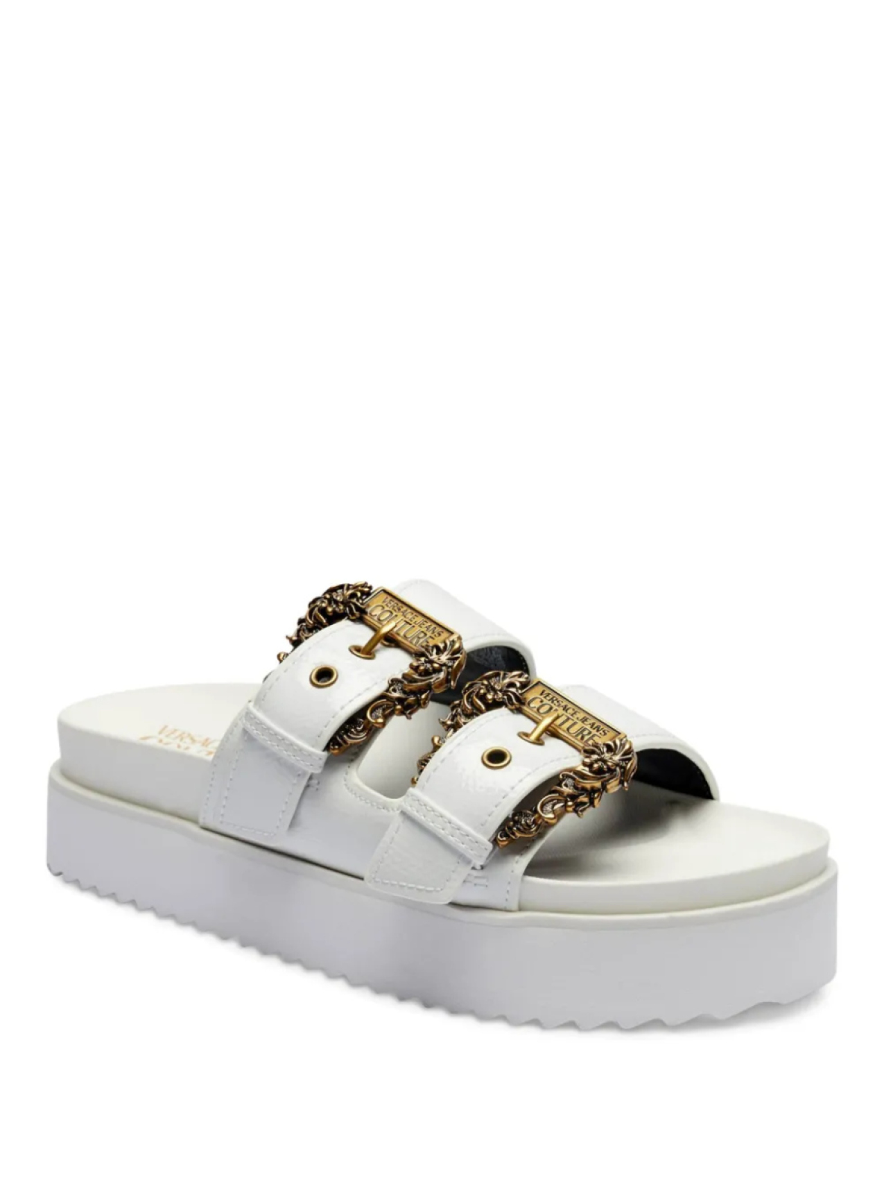 Босоножки-слайды Arizona на платформе Versace Jeans Couture, белый