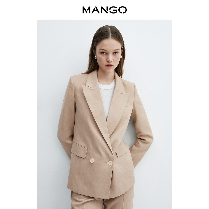 

Женский двубортный пиджак Mango высокого класса, зеленый