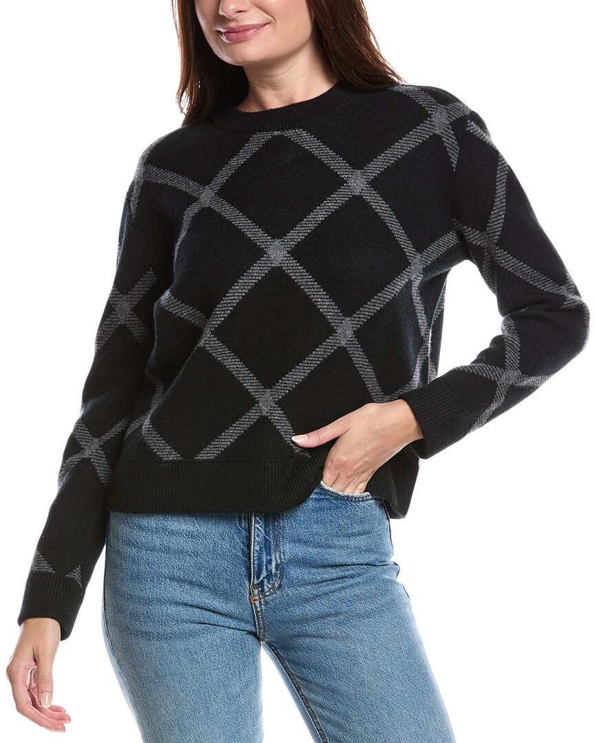 

Форте Кашемир Реверсивный Байковый Пледовый Кашемировый Свитер Forte Cashmere, черный
