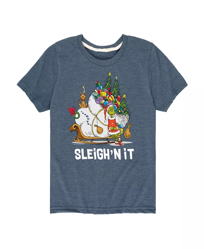 

Футболка с принтом "Sleigh'n It" для мальчиков старшего возраста The Grinch, синий