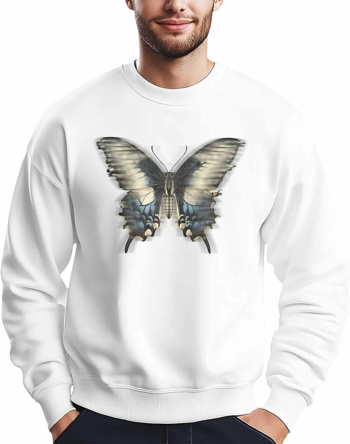 

Мужской свитшот с абстрактным принтом "Фантомная бабочка" Winvebermior