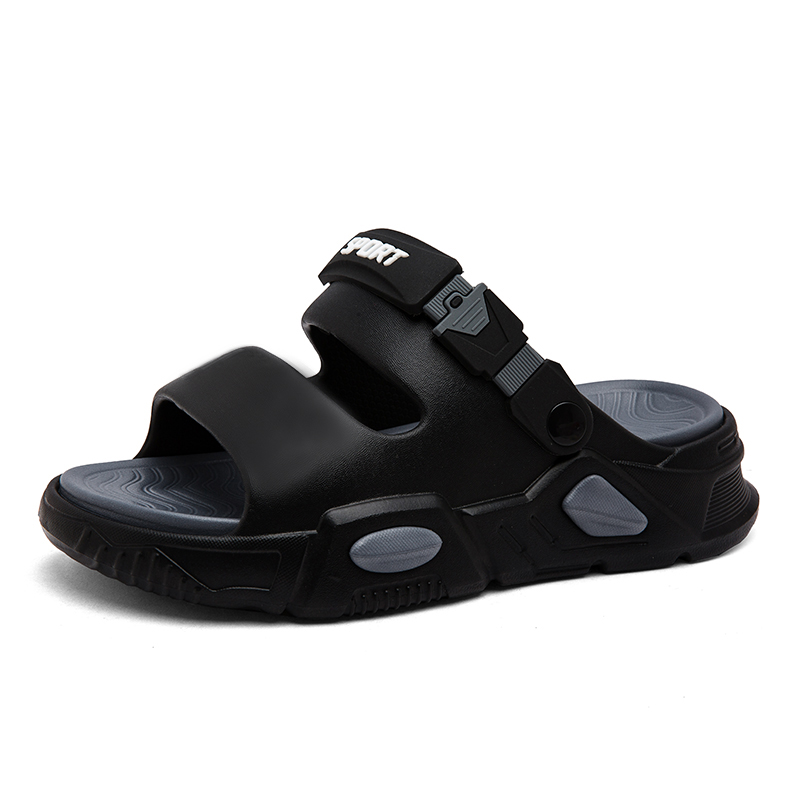 

NANJIREN Мужские пляжные сандалии Black/Purple/Gray в черно-сером цвете, цвет Black Gray