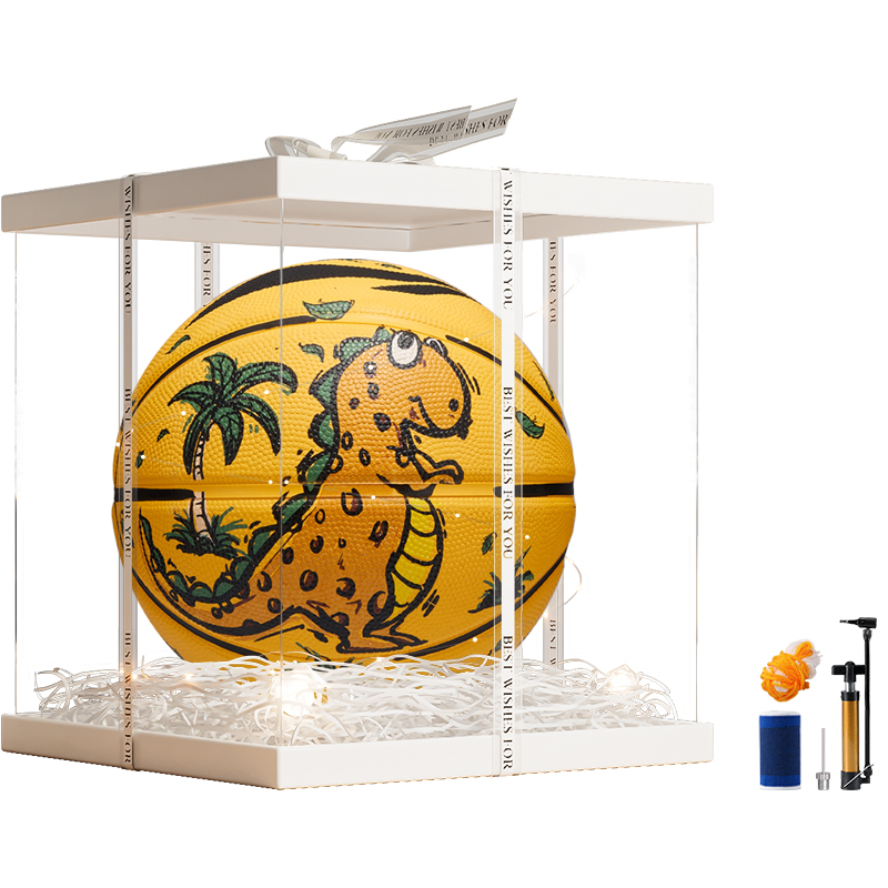 

LINING Детский баскетбольный мяч 4 размера для игры в помещении и на улице, желтый, резиновый