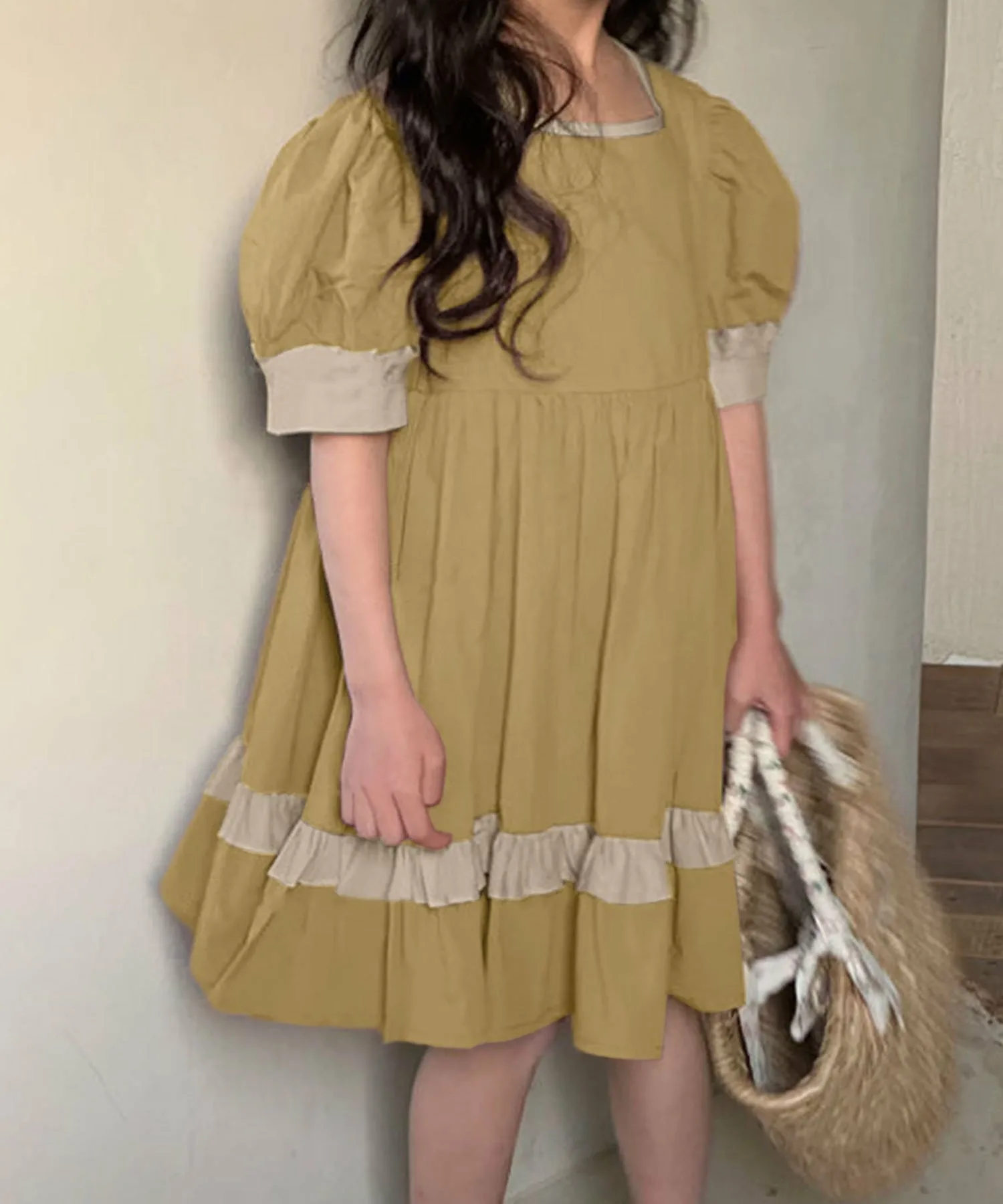 Двухцветное платье Aimoha Kids, цвет Yellow