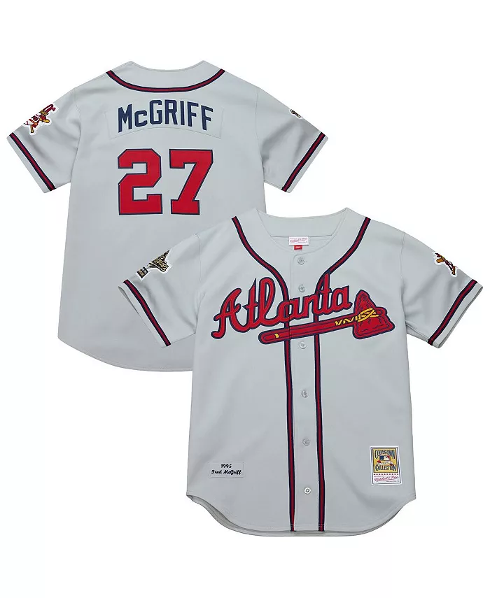

Мужская ретро-джерси Fred McGriff Atlanta Braves 1995 года, серая, аутентичная Mitchell & Ness