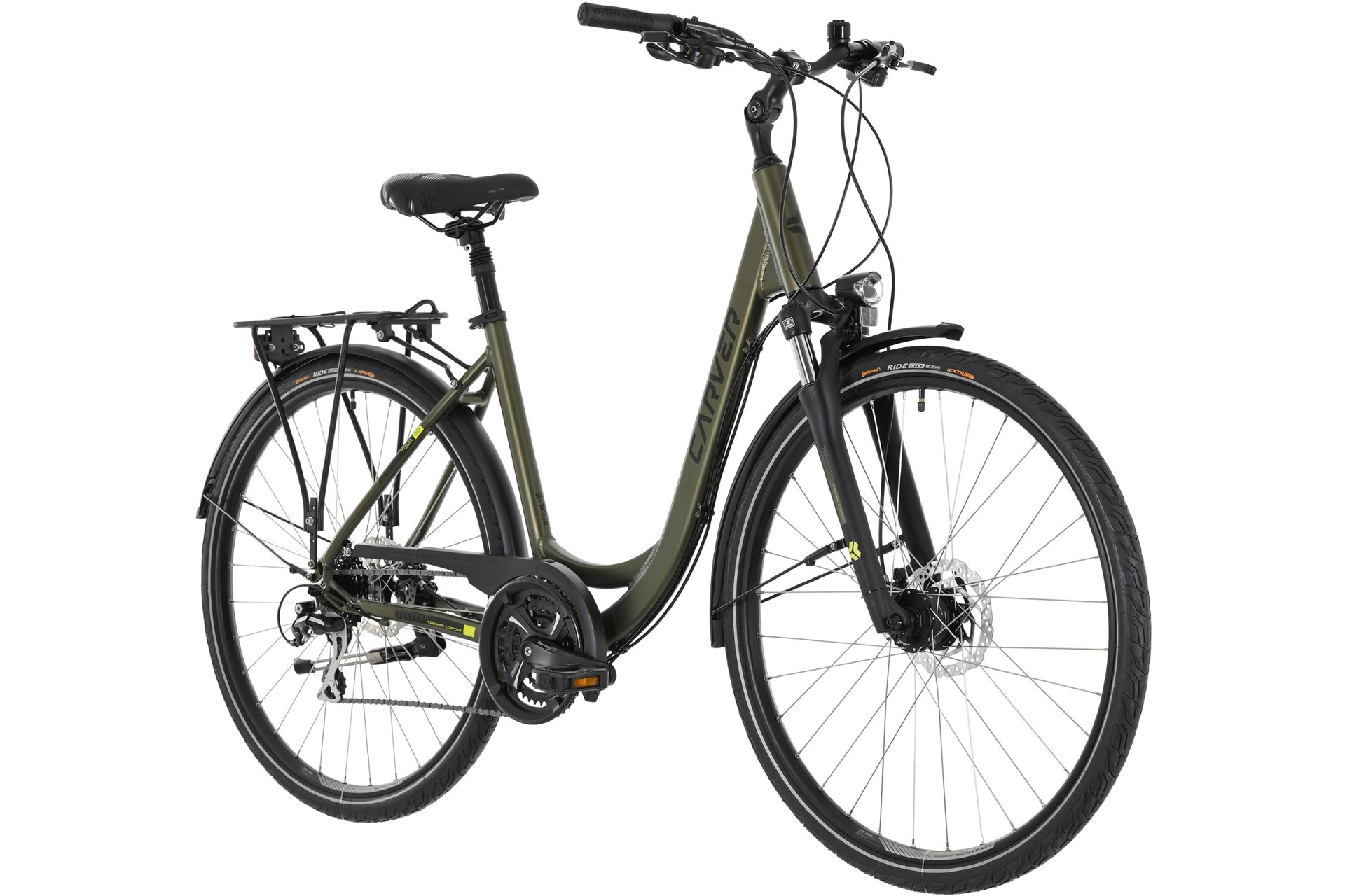 Треккинговый велосипед Carver Tour 110 - 28 дюймов - Tiefeinsteiger - 2024, цвет Grün|greenmetal black greenyellow — фото 3