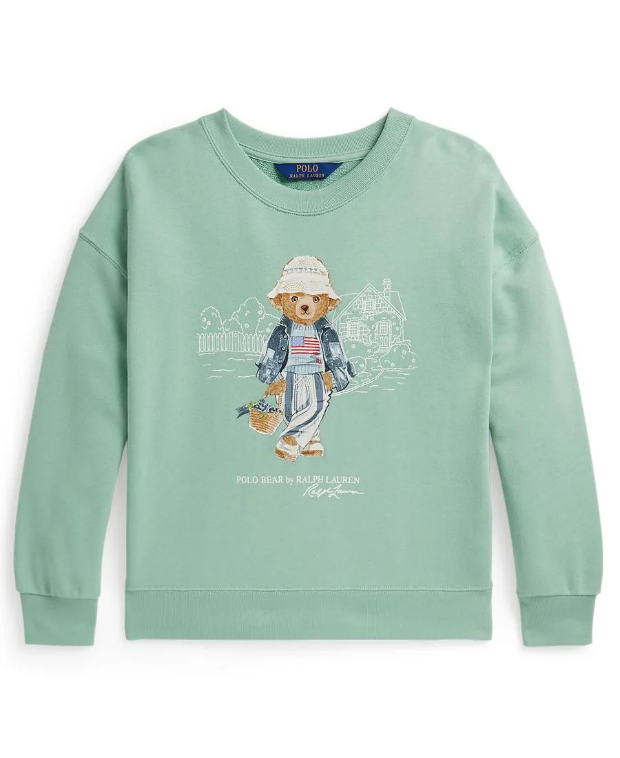 Свитшот Polo Bear Terry Crewneck для девочек 7-16 лет Polo Ralph Lauren, celadon зеленый