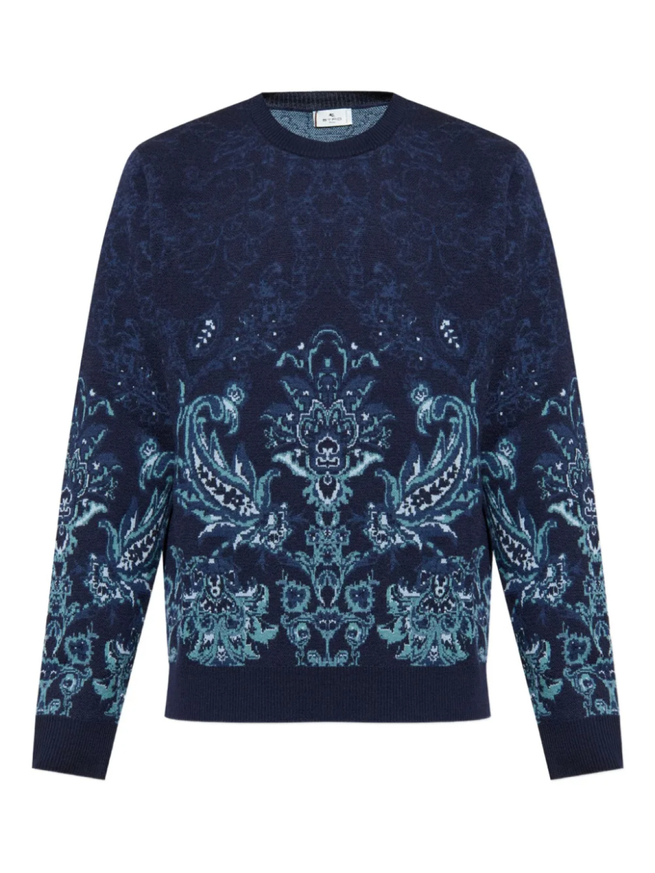 

Жаккардовый свитер ETRO с цветочным узором, синий
