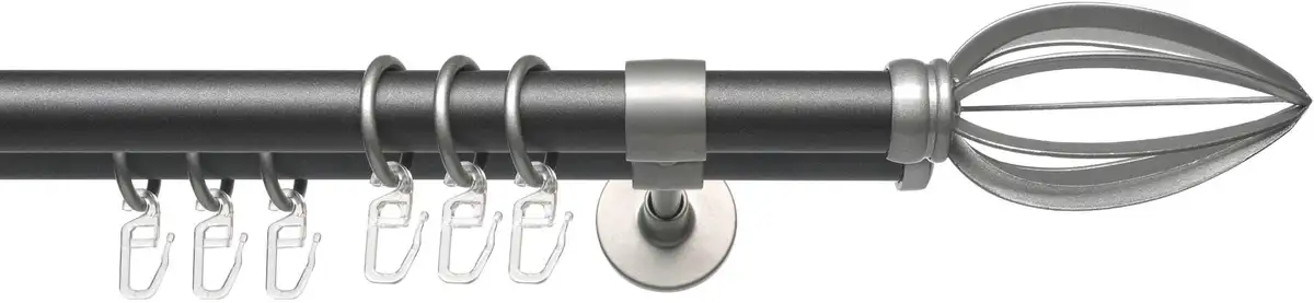 

Карниз Liedeco "Lan Cast", 2 направляющие, фиксированный размер 160 см, Ø 20 мм, цвет anthrazit/silberfarben