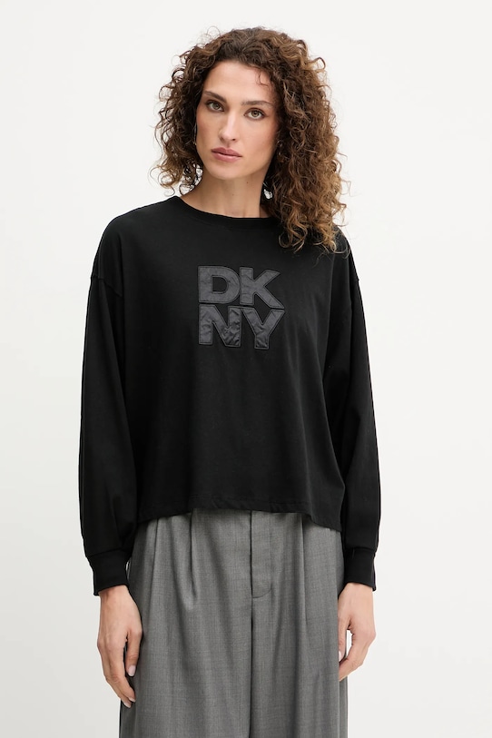 

Лонгслив хлопковый Dkny, черный