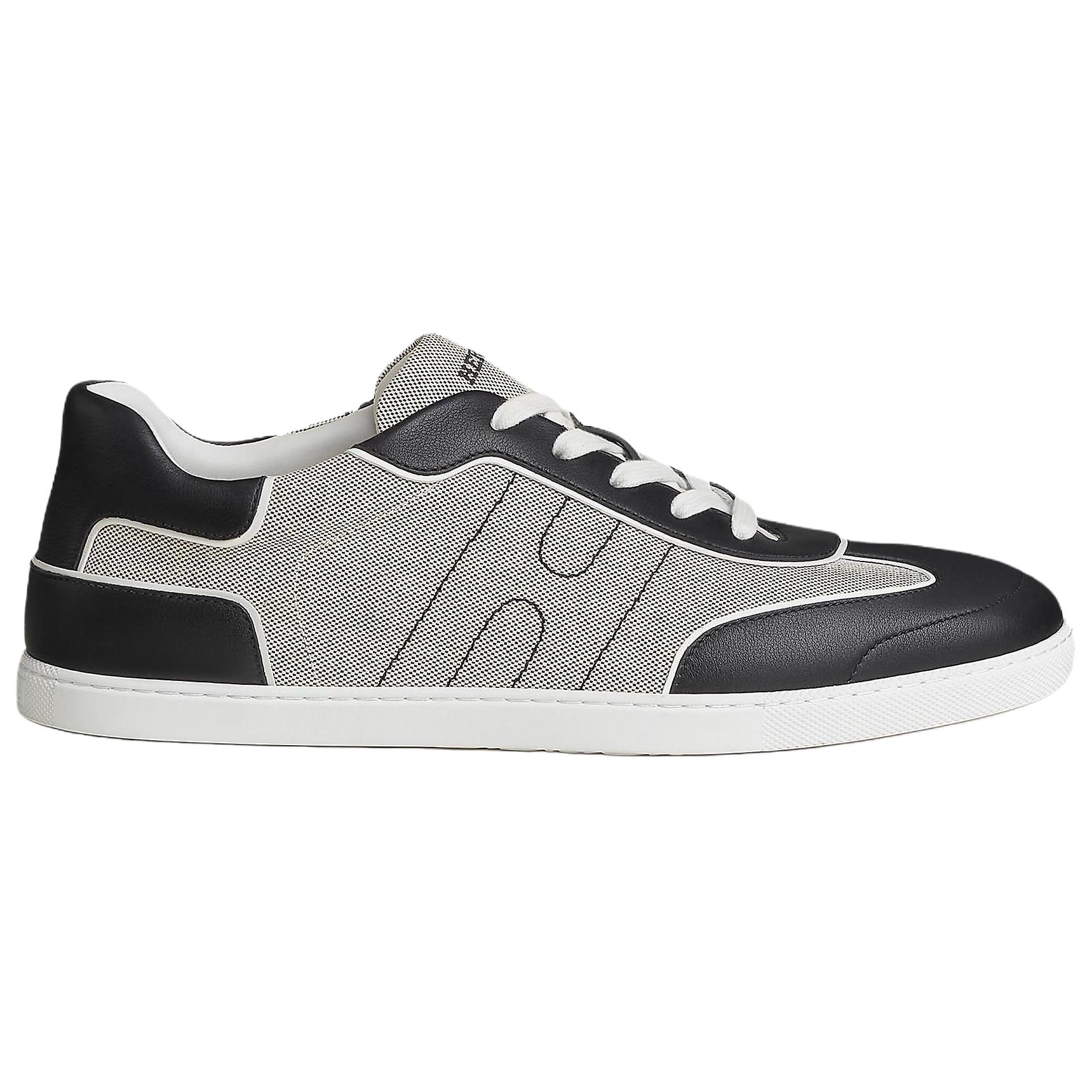 HERMES Кроссовки Match Cow Leather Low top Skateboard Shoes 17cm мужские серо-черные — фото 3