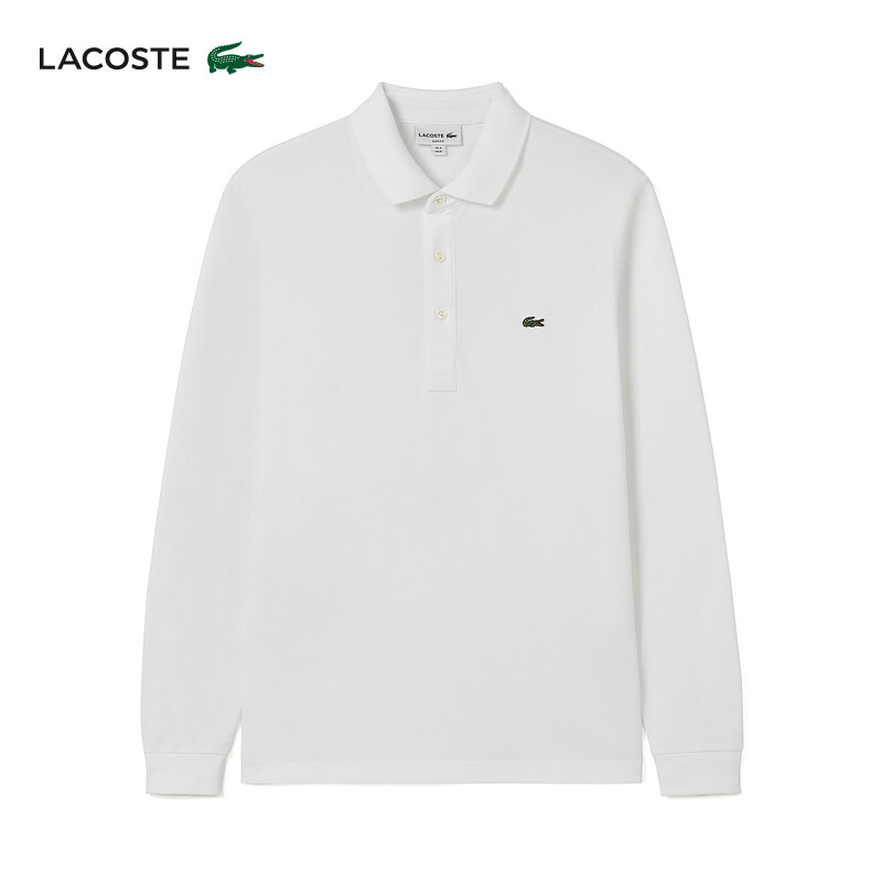 

Рубашка-поло Lacoste с длинными рукавами и лацканами, черный