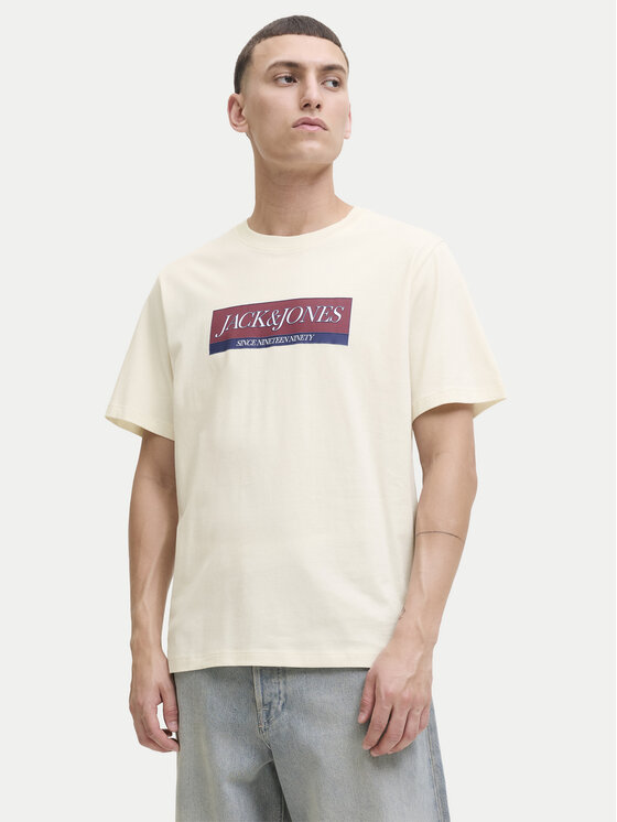 

Футболка regular fit Rinwood 12283628 Jack & Jones, экрю, Белый, Футболка regular fit Rinwood 12283628 Jack & Jones, экрю