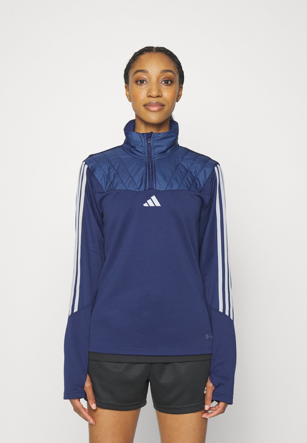 

Футболка с длинным рукавом Adidas, темно-синий Team/серебристый с ореолом