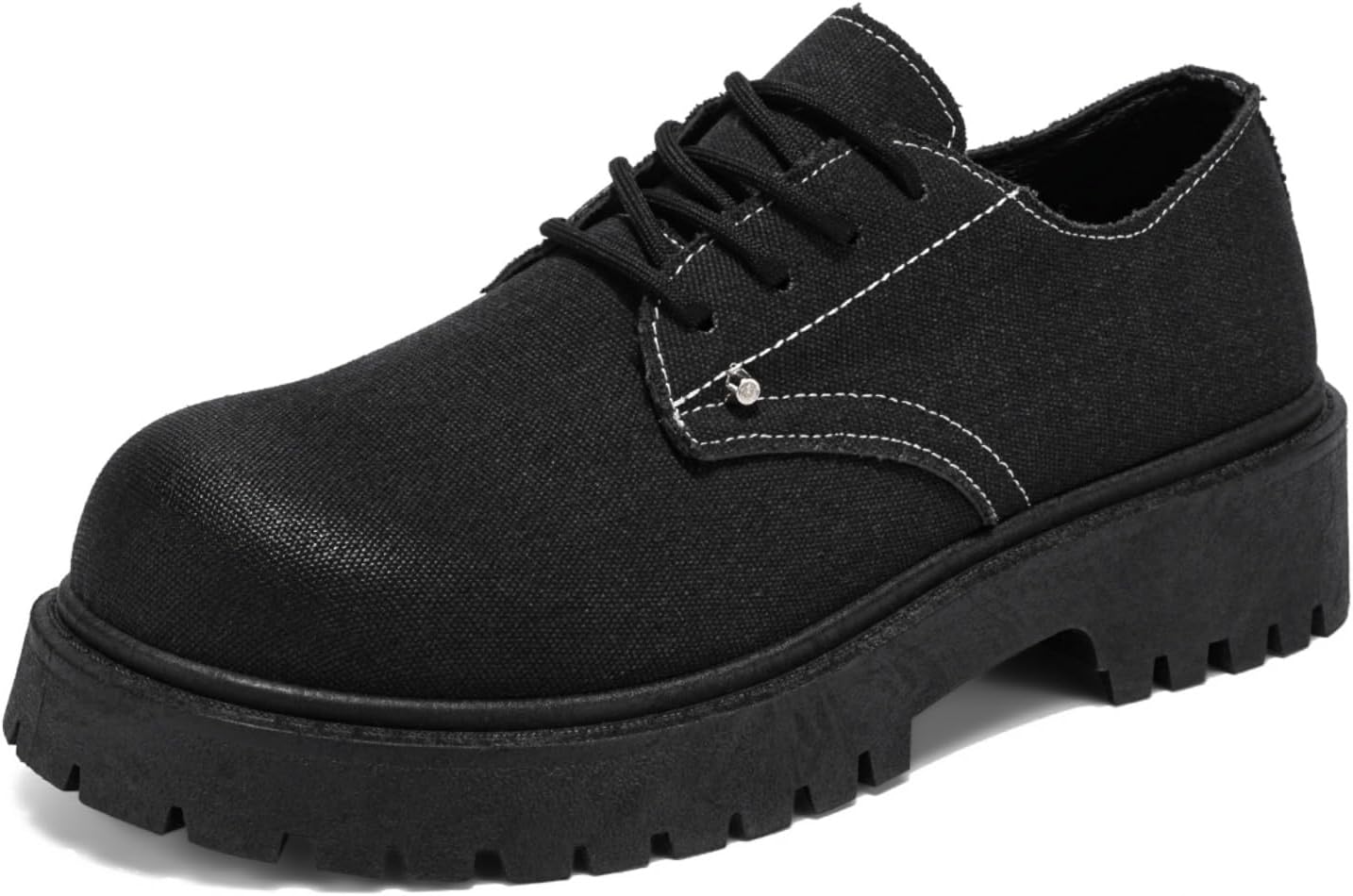 

Мужские прочные туфли с защитным носком, кожа Оксфорд, стильные, нескользящие, износостойкие, с толстой подошвой, увеличивающей рост, удобные повседневные прогулочные туфли для мужчин Kpdwfms, черный