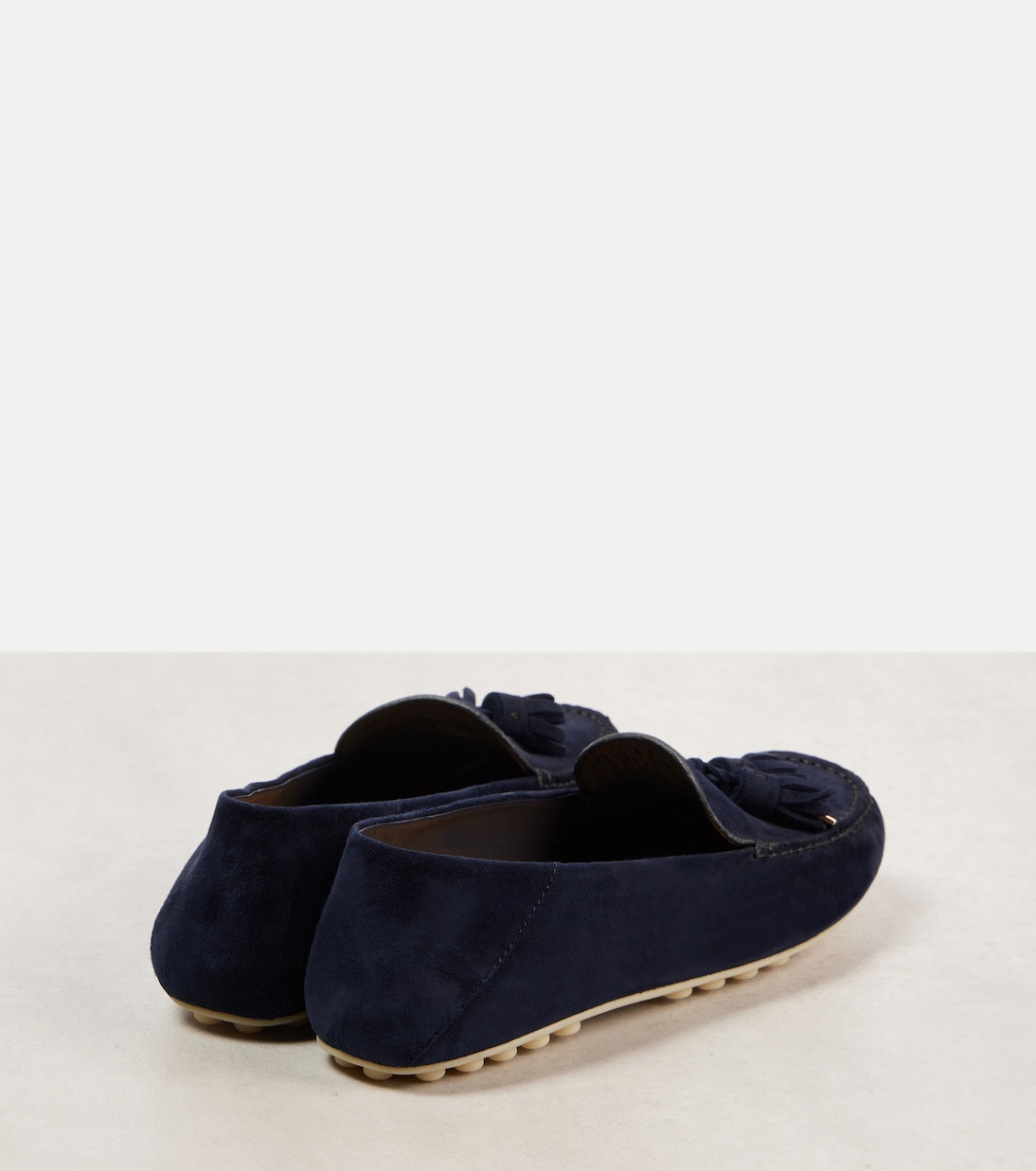 Туфли для вождения из замши Dot Sole Walk Loro Piana, Blue Navy/Sun Gold — фото 2