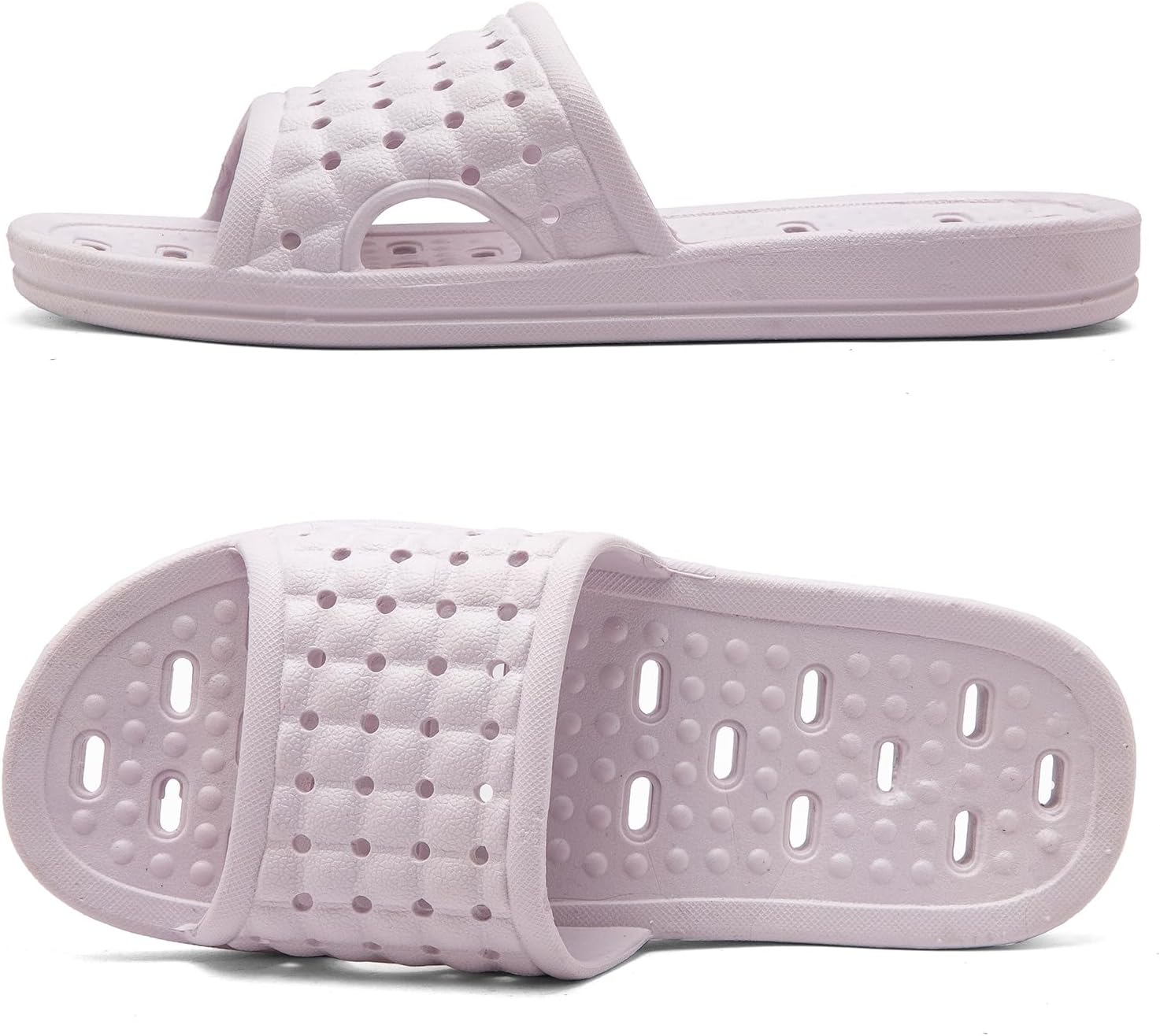 

Тапочки для душа AiJiaTu с дренажными отверстиями, быстро сохнущие, противоскользящие, для дома, спальни и ванной, унисекс, фиолетовый