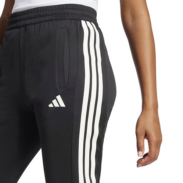 Женские брюки с застежкой на кнопках и фирменными тремя полосками Adidas, Black White — фото 4