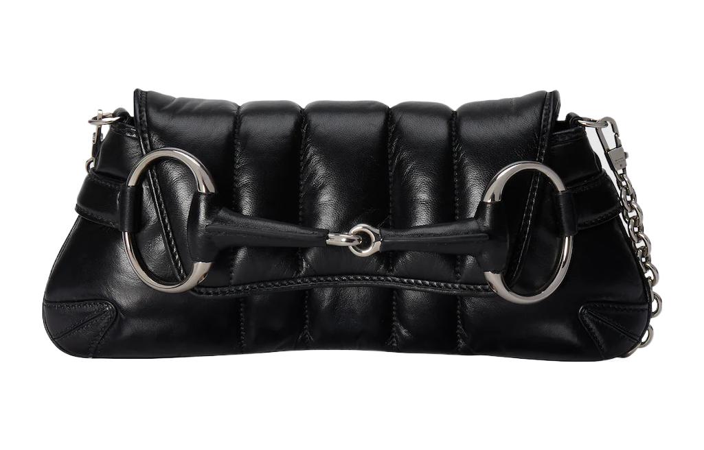 

Gucci Репродукция кожаной сумки-клатча Horsebit 1955 года, женская, черная