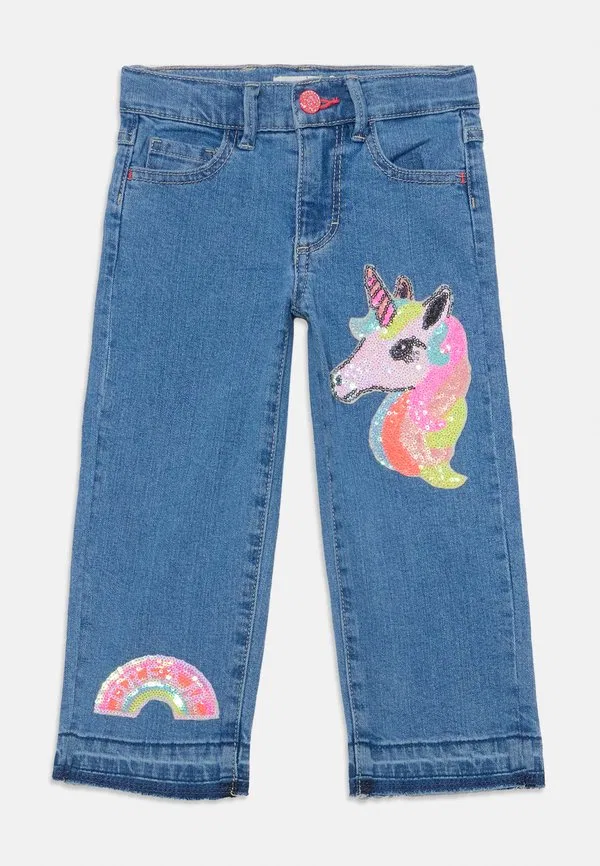 Эксклюзивные детские брюки-единороги, джинсы прямого кроя Billieblush, Denim Blue