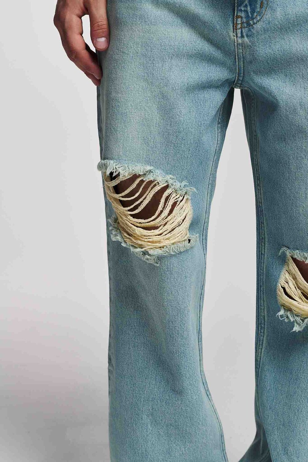 

Джинсы свободного кроя Anduin Ripped Baggy 2Y Studios, песочно-голубой