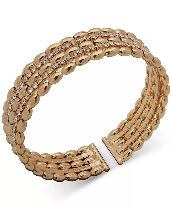 

Браслет-Манжета с золотистыми кристаллами в коробке Anne Klein, crystal