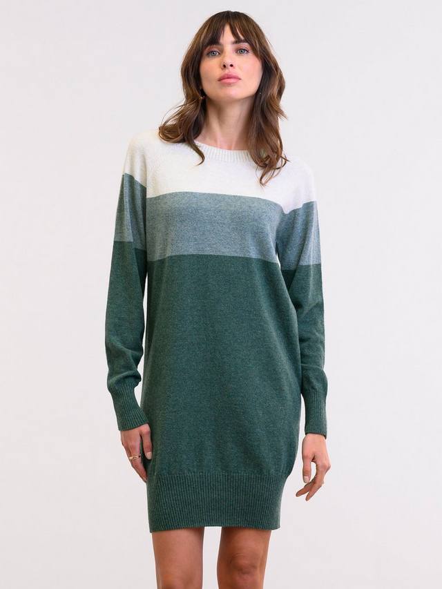 

Платье-джемпер из чистой шерсти в цветном блоке Celtic & Co., цвет Bottle Green