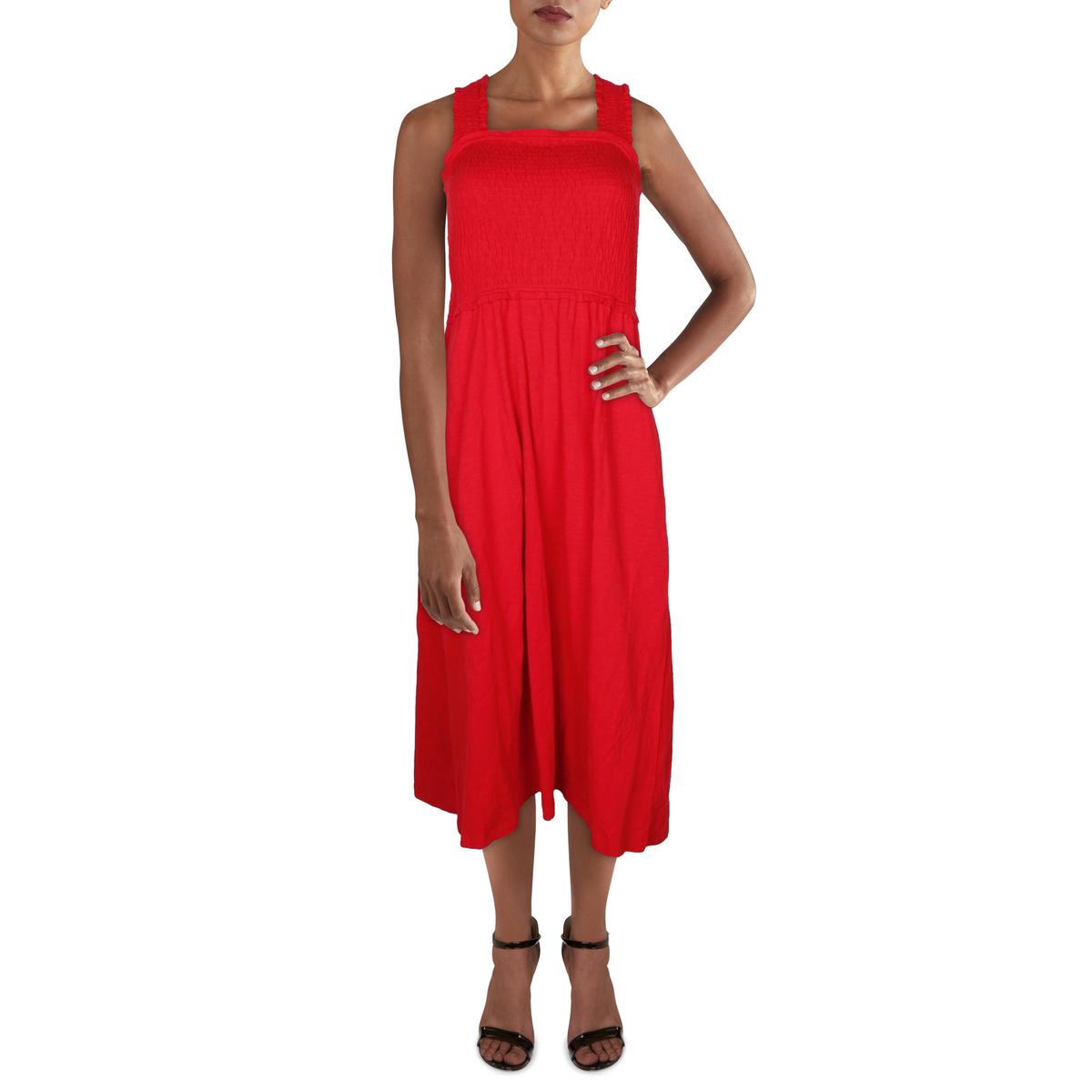 

Женское платье-миди с квадратным вырезом Tommy Hilfiger, цвет scarlet