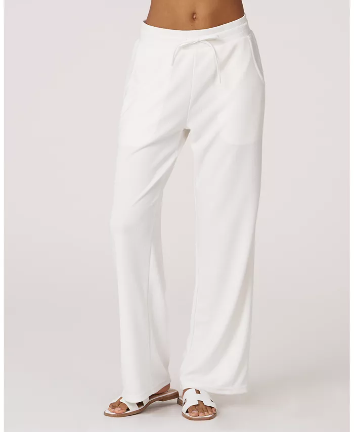 

Женские вафельные брюки Retreat Wide Leg 30 дюймов Rebody Active, белый