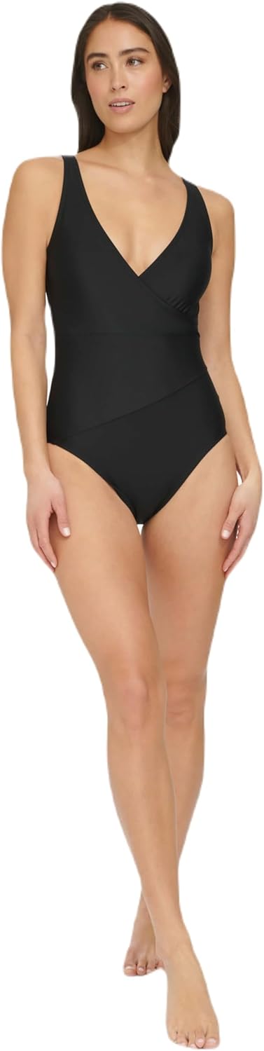 

Женский закрытый купальник Tommy Hilfiger с V-образным вырезом, Ebony