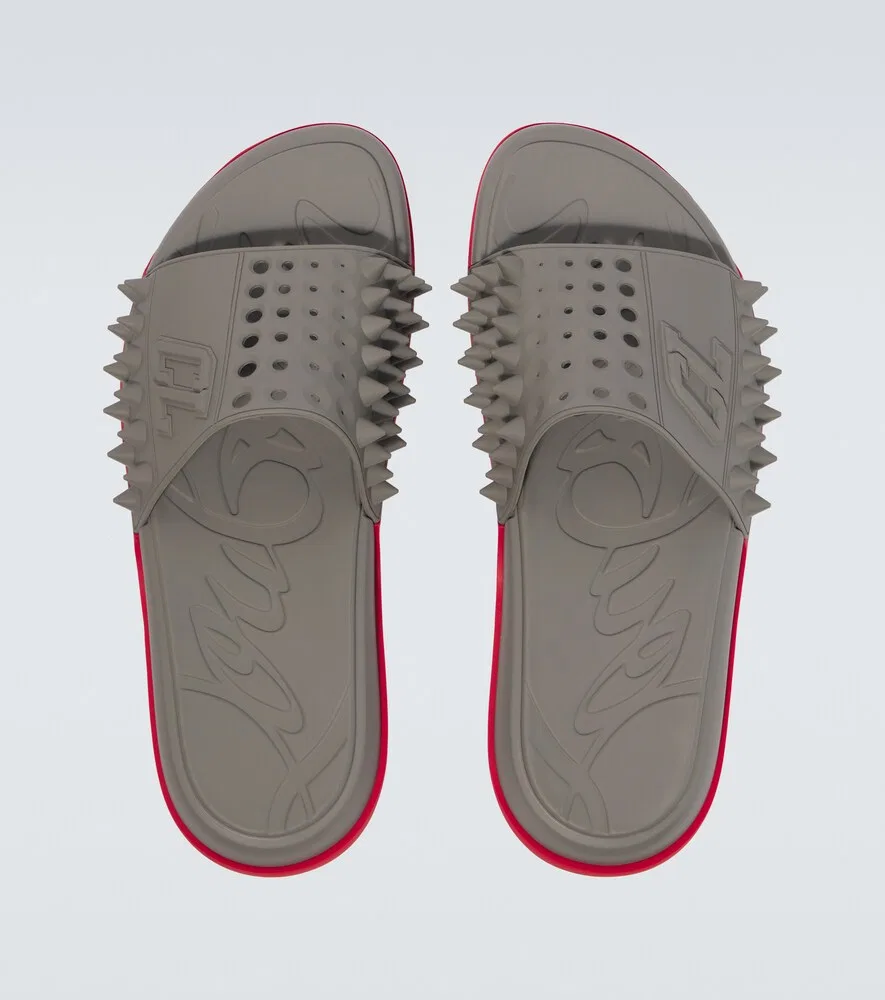 Перфорированные шипованные горки Take It Easy Christian Louboutin, серый — фото 4
