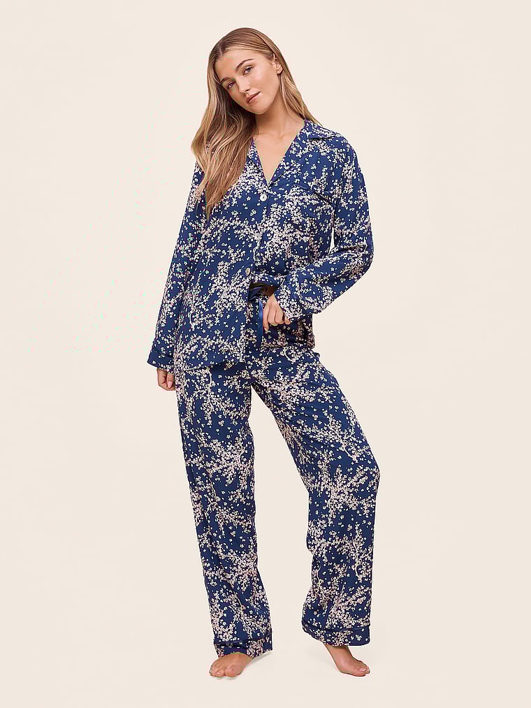 

Длинный пижамный комплект Cheri Blossom Papinelle, navy