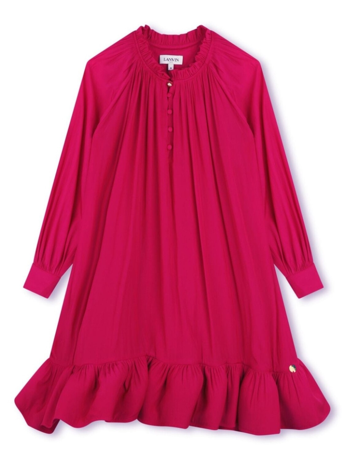 

Lanvin Enfant платье из шармеза с оборками, розовый