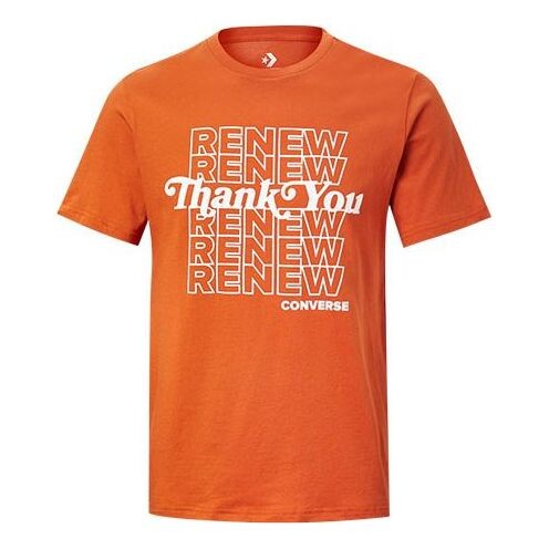 

Футболка men's renew alphabet printing short sleeve orange Converse, оранжевый