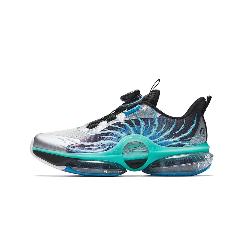 UFO7.0 Slip Resistant Cushioning Abrasion Resistant Rebound Breathable низкие детские кроссовки для бега Kids' Antakids, черный/flame красный-8 — фото 3