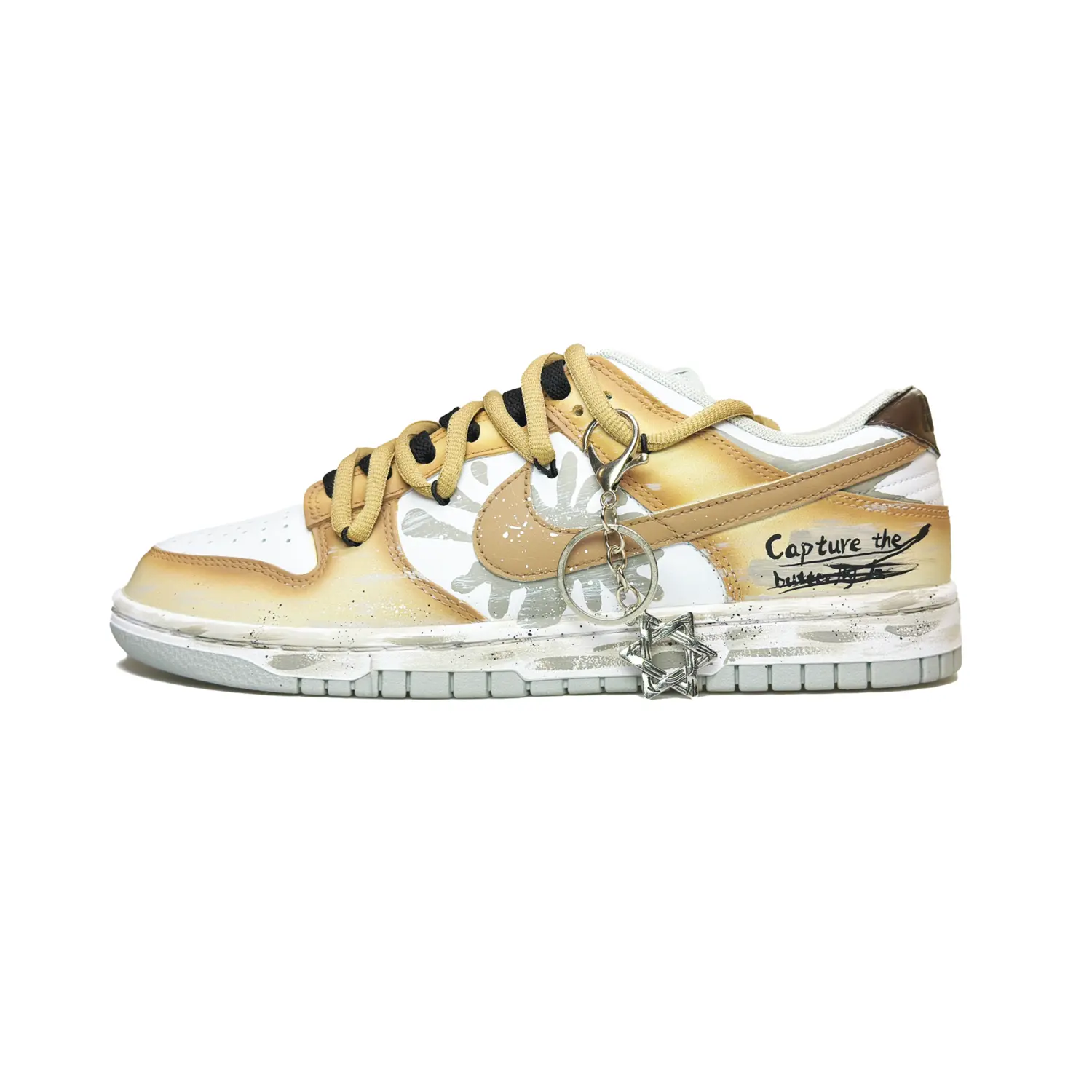 

Nike Кроссовки для скейтбординга Dunk Anti-Slip, износостойкие, низкие, мужские, желтые, белые