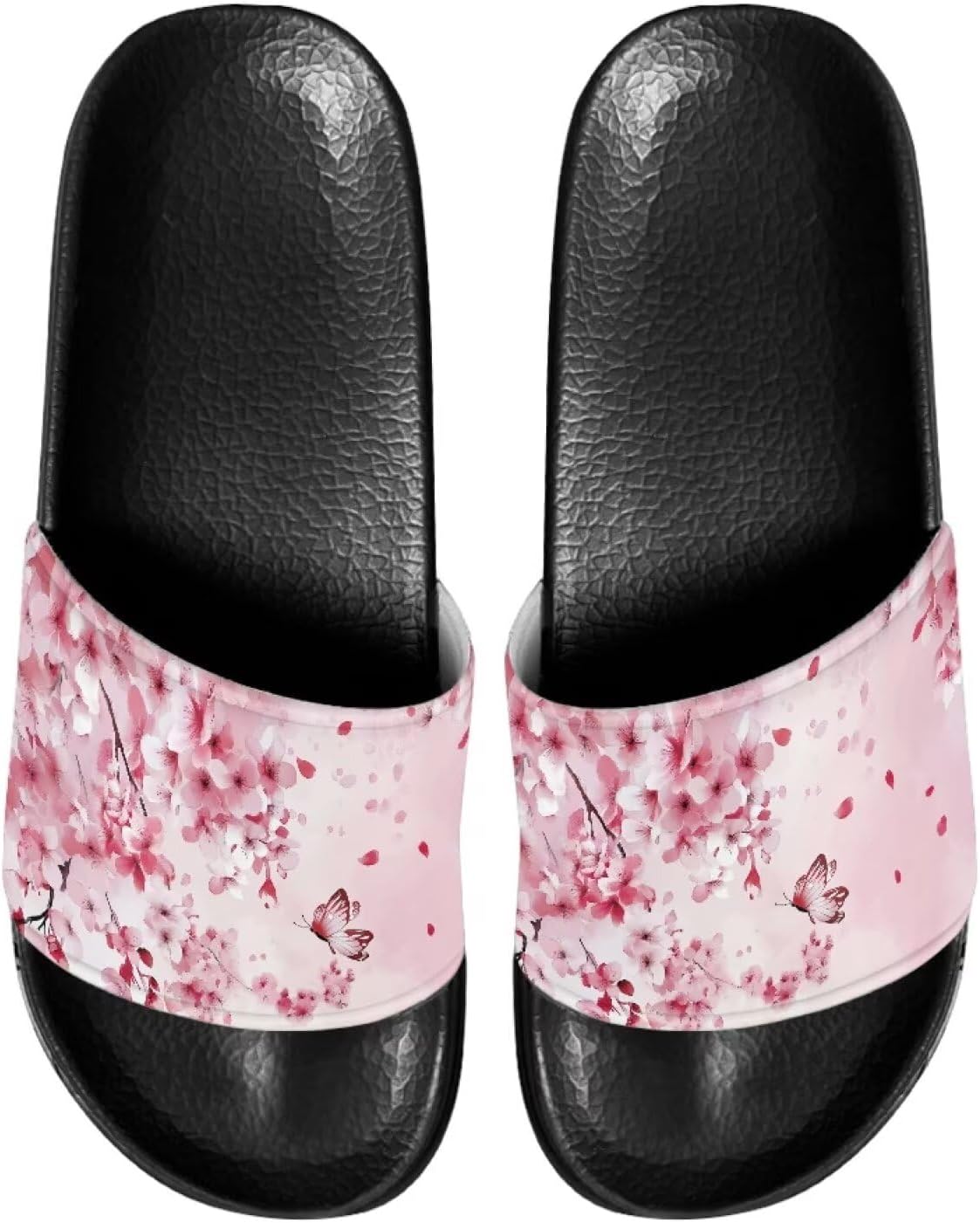 

Сандалии-шлепанцы для мужчин и женщин, с открытым носком, удобные пляжные шлепанцы на плоской подошве Judentidos, Cherry Blossom Butterfly