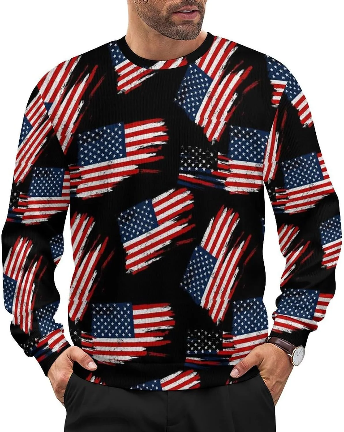 

Мужской мягкий свободный свитер с длинными рукавами Meaudiwes