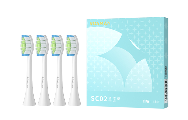 Сменные насадки для зубной щетки ROAMAN, SC02 Cleaning Type, черный 8 Pcs Set — фото 3